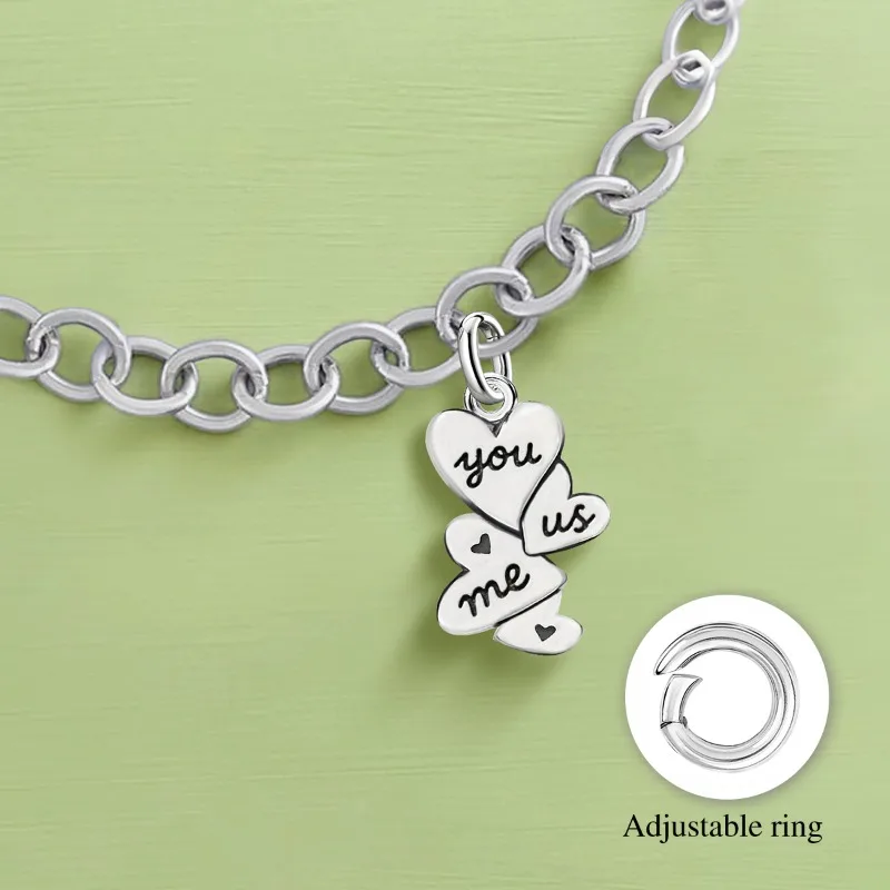 Adjustable 925 Sterling Silver Vintage Pendants Love Letter Daisy Scroll Charms Beads Fit Original Bracelet Necklace DIY Jewelry