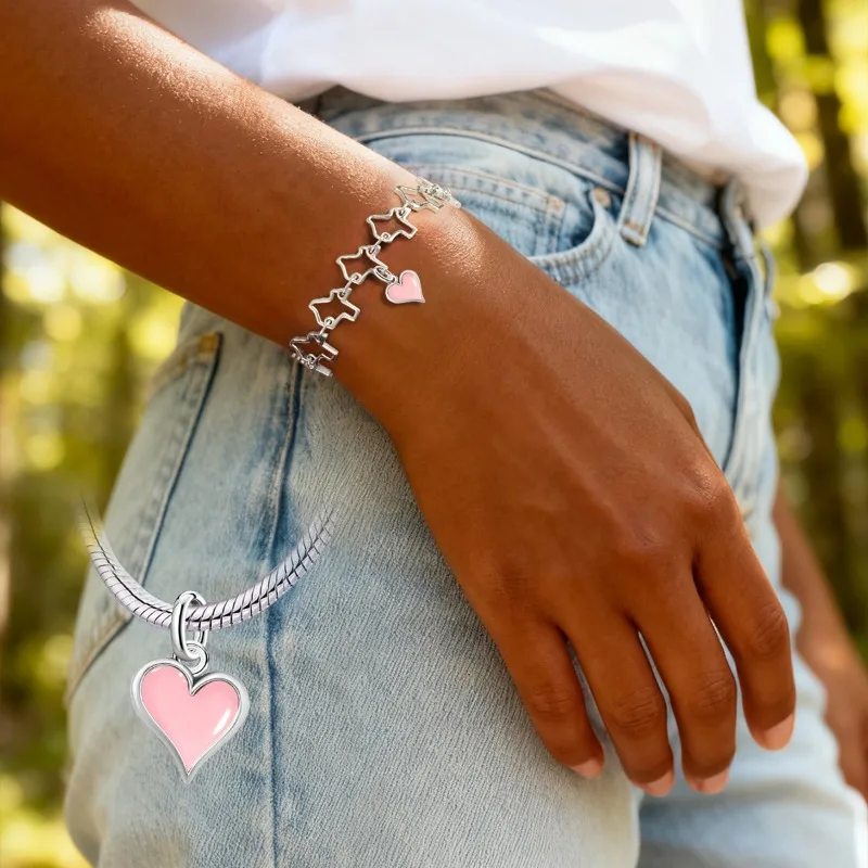 Adjustable 925 Sterling Silver Vintage Pendants Love Letter Daisy Scroll Charms Beads Fit Original Bracelet Necklace DIY Jewelry