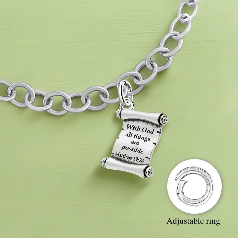 Adjustable 925 Sterling Silver Vintage Pendants Love Letter Daisy Scroll Charms Beads Fit Original Bracelet Necklace DIY Jewelry