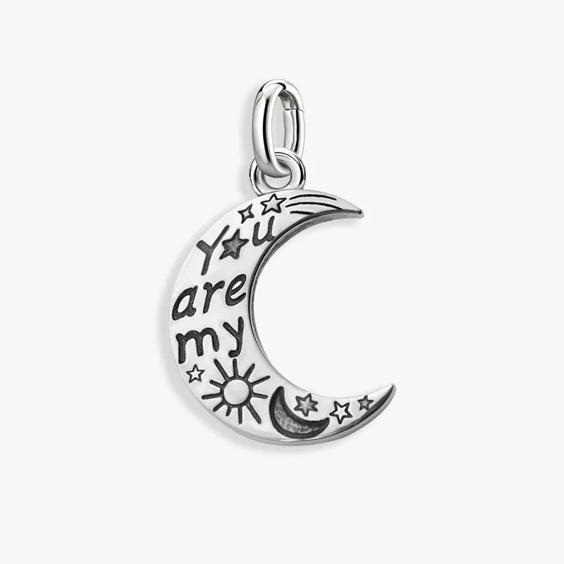 Adjustable 925 Sterling Silver Vintage Pendants Love Letter Daisy Scroll Charms Beads Fit Original Bracelet Necklace DIY Jewelry