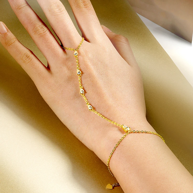 Smyoue Pear Cut Genuine Moissanite Bracelets for Women Girls Luxury Chain Lab Diamond S925 Sterling Silver Plated 18K Jewelry
