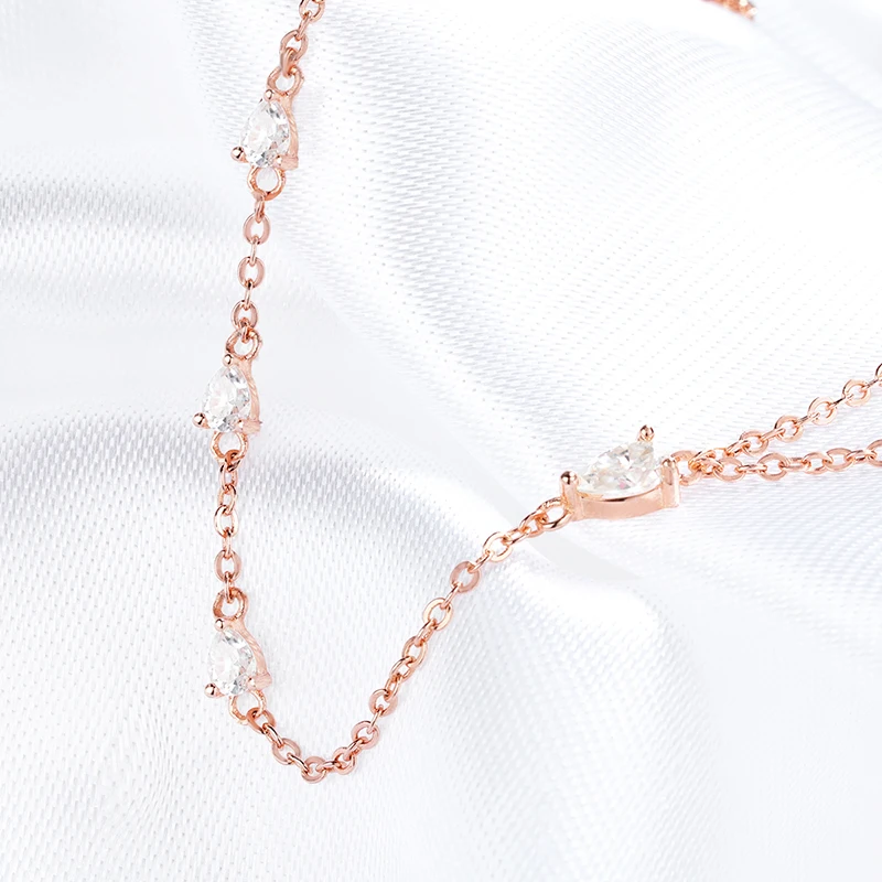 Smyoue Pear Cut Genuine Moissanite Bracelets for Women Girls Luxury Chain Lab Diamond S925 Sterling Silver Plated 18K Jewelry