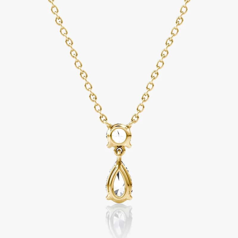 Lnkry Exquisite 2.5ct Pear Cut Moissanite Necklace For Women Clear Two-stone Pendant Necklaces 14k Gold Filled Neck Jewelry