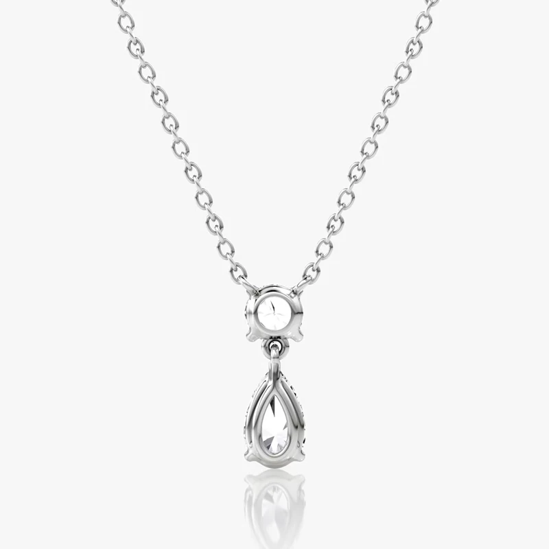 Lnkry Exquisite 2.5ct Pear Cut Moissanite Necklace For Women Clear Two-stone Pendant Necklaces 14k Gold Filled Neck Jewelry