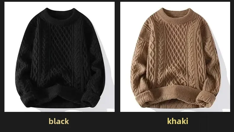 Trendy Knitted Sweater For Men Casual Round Neck Pullover Male Knitted Soft Fall Winter Fashion Long Sleeve Mens Kntwear Outwear