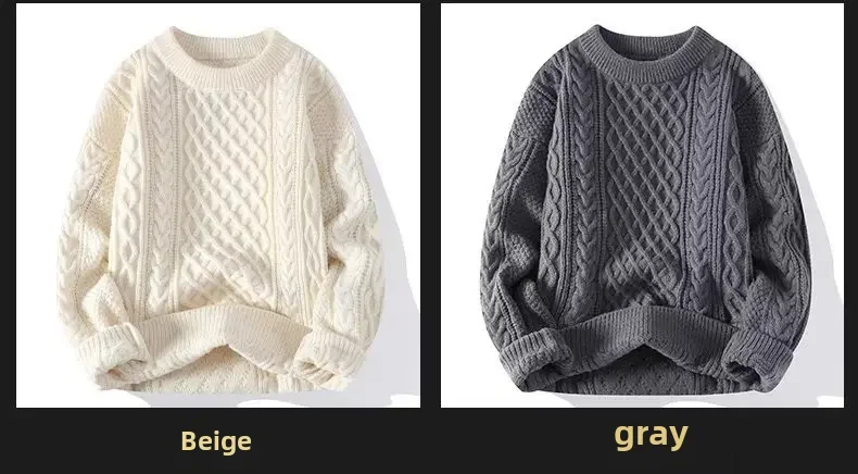 Trendy Knitted Sweater For Men Casual Round Neck Pullover Male Knitted Soft Fall Winter Fashion Long Sleeve Mens Kntwear Outwear