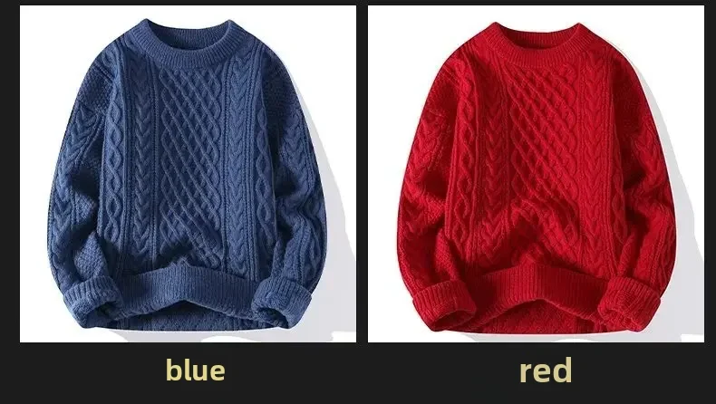 Trendy Knitted Sweater For Men Casual Round Neck Pullover Male Knitted Soft Fall Winter Fashion Long Sleeve Mens Kntwear Outwear