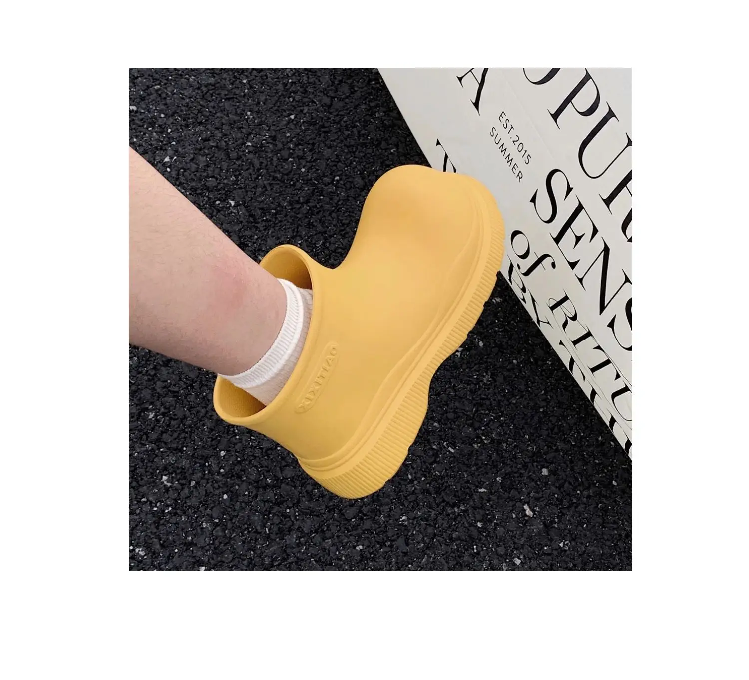 Rubber Boots For Women Waterproof Boots Short Barrel Loose Water Shoes Thick Bottom Ankle Women's Rain Boots