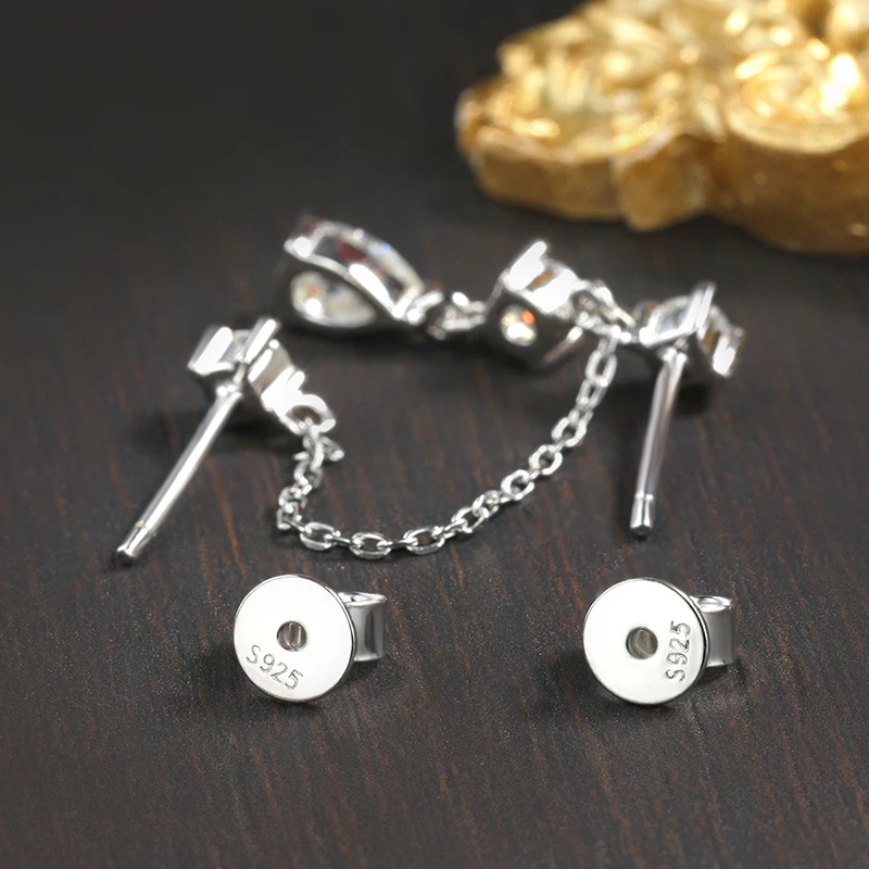 KNOBSPIN D VVS1 Moissanite Earrings for Women GRA Certified Pear Cut Pendant Tassel Earring Solid s925 Silver Dainty Ear Ring