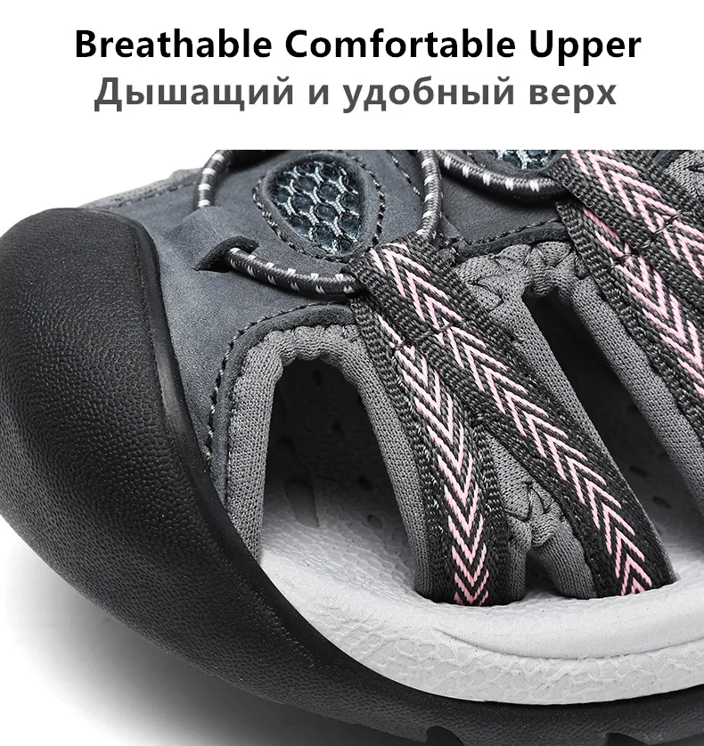 Summer Genuine Leather Women's Sandals Comfortable Sandals 2025 New Designer Sneakers Lightweight Outdoor Women Beach Sandals