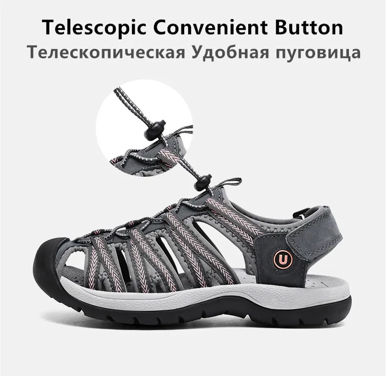 Summer Genuine Leather Women's Sandals Comfortable Sandals 2025 New Designer Sneakers Lightweight Outdoor Women Beach Sandals