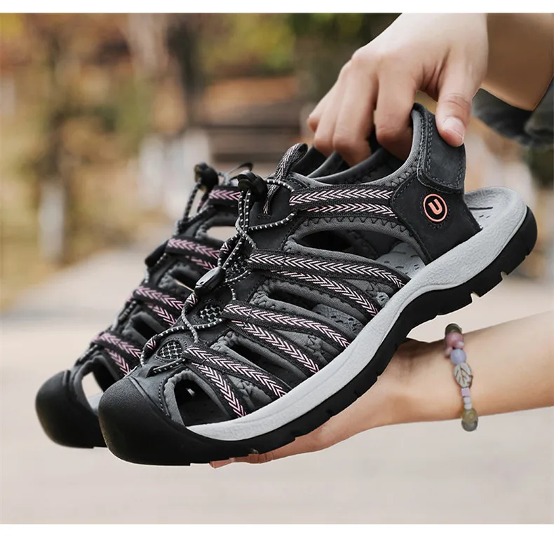 Summer Genuine Leather Women's Sandals Comfortable Sandals 2025 New Designer Sneakers Lightweight Outdoor Women Beach Sandals