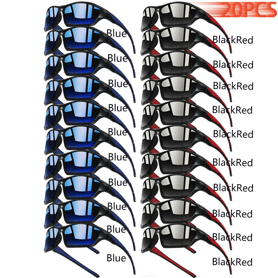 20PCS Fashion Color Splicing Sunglasses Outdoor Sports Glasses for Men Women Driving Fishing Hiking Eyewear