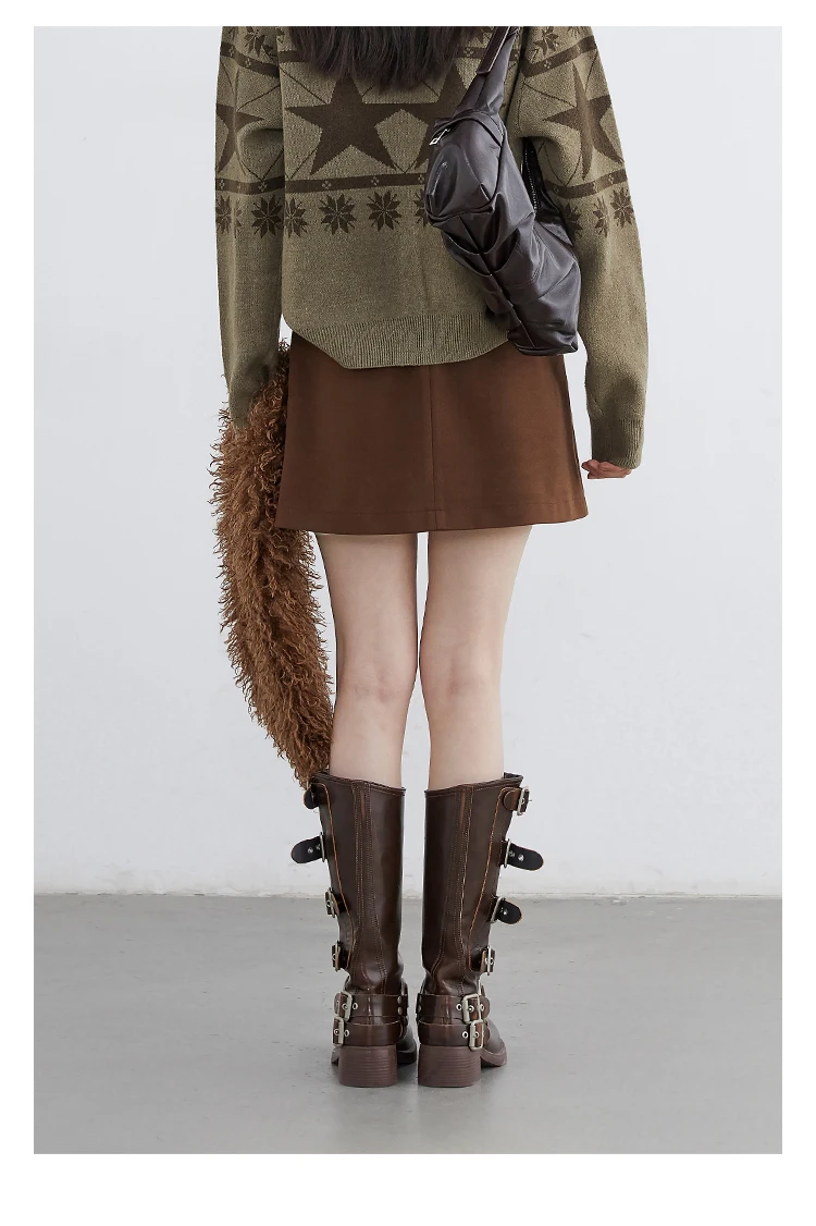 CHIC VEN Fashion Women Skirts Solid New High Waisted A-line Slim Ladies Half Skirt Hip Hugging Autumn Winter 2025