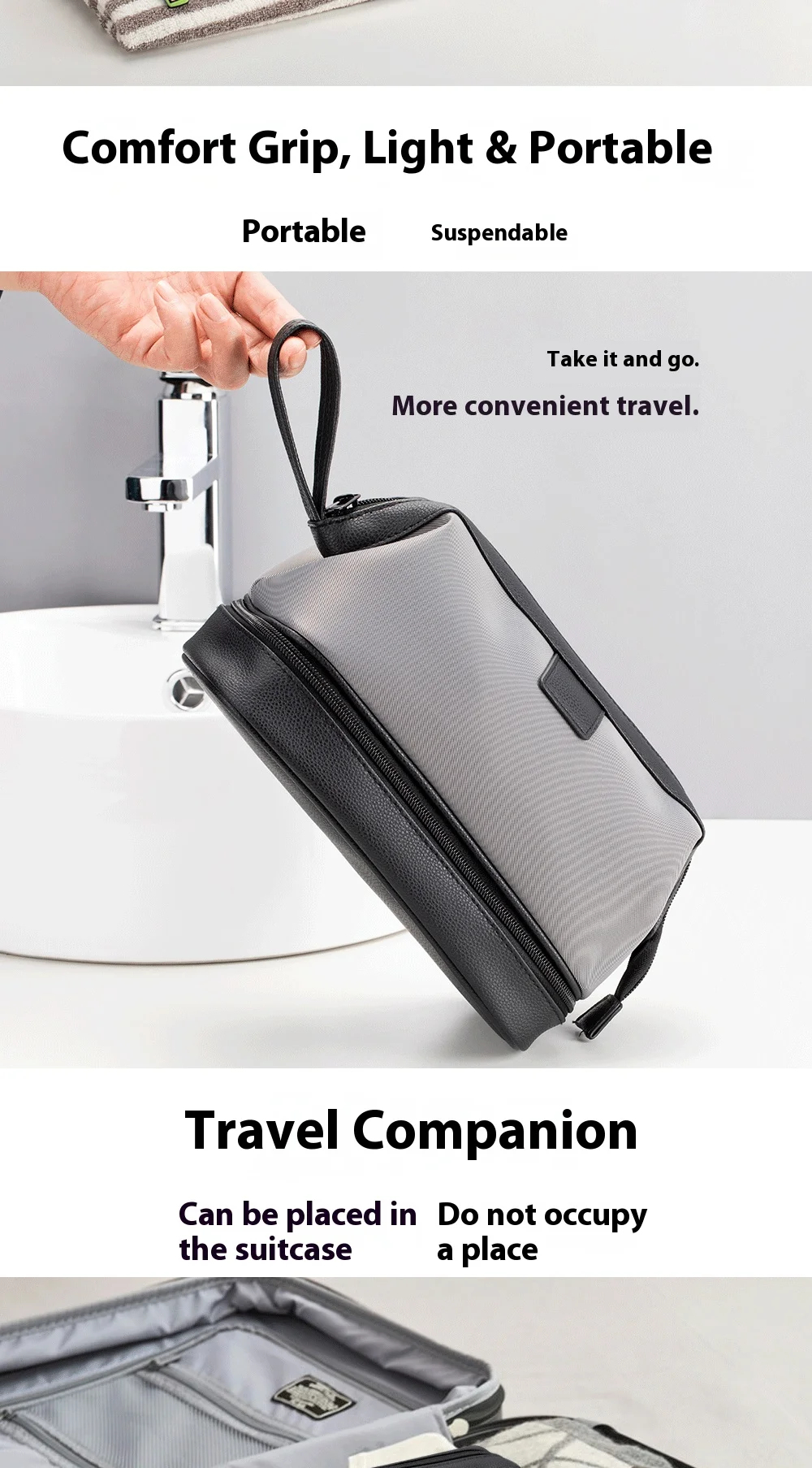 Large Capacity Women's Men Travel Toiletry Bag Makeup Cosmetics Storage Organizer Holer 2-layer Toiletry Washing Bag Waterproof