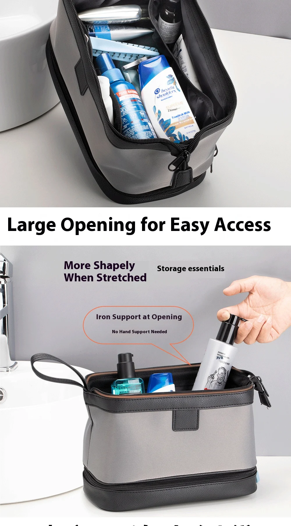 Large Capacity Women's Men Travel Toiletry Bag Makeup Cosmetics Storage Organizer Holer 2-layer Toiletry Washing Bag Waterproof
