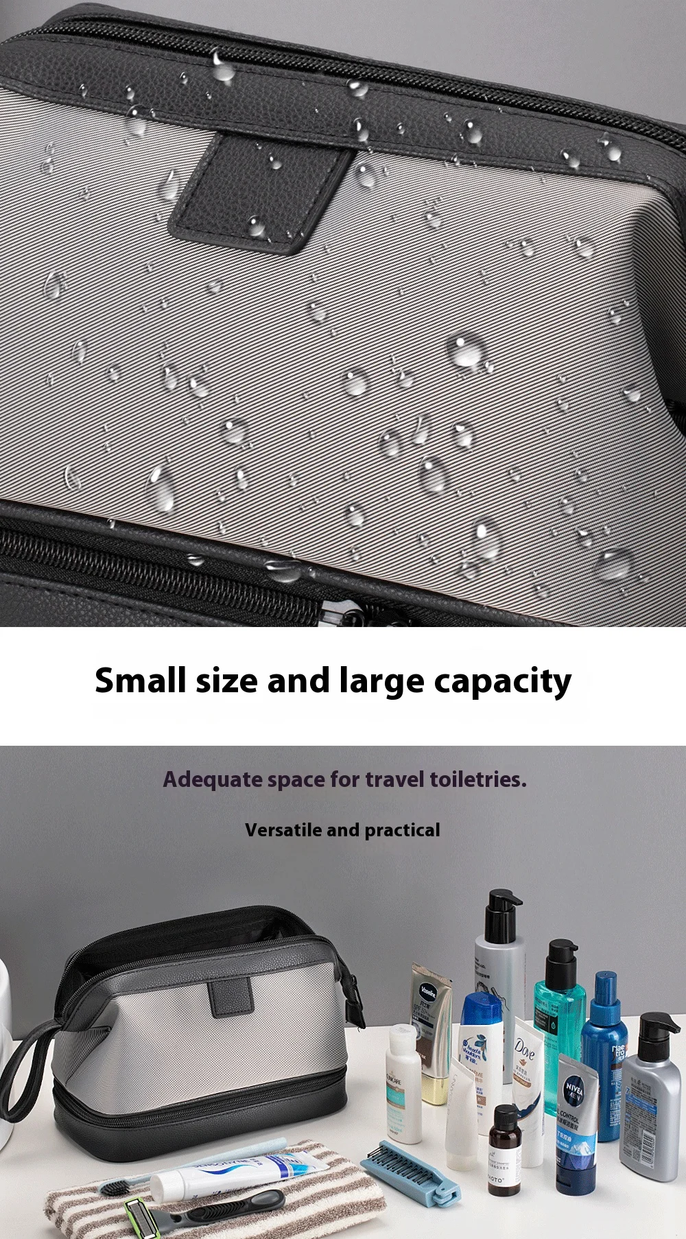 Large Capacity Women's Men Travel Toiletry Bag Makeup Cosmetics Storage Organizer Holer 2-layer Toiletry Washing Bag Waterproof