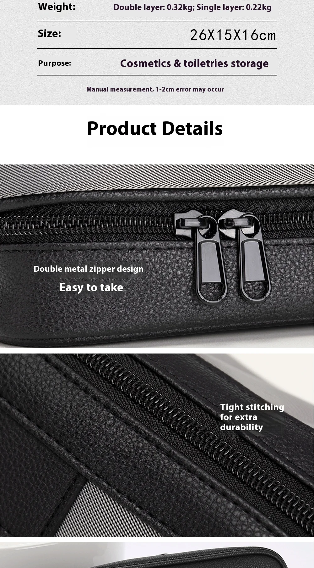 Large Capacity Women's Men Travel Toiletry Bag Makeup Cosmetics Storage Organizer Holer 2-layer Toiletry Washing Bag Waterproof