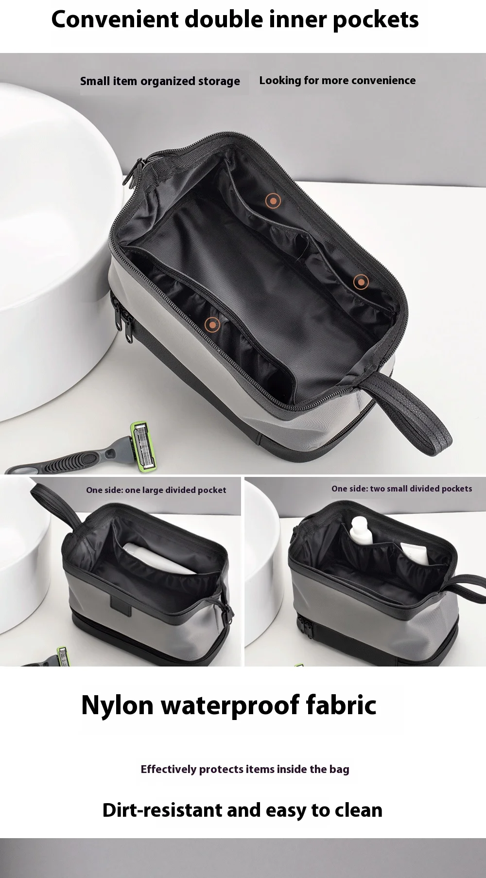 Large Capacity Women's Men Travel Toiletry Bag Makeup Cosmetics Storage Organizer Holer 2-layer Toiletry Washing Bag Waterproof