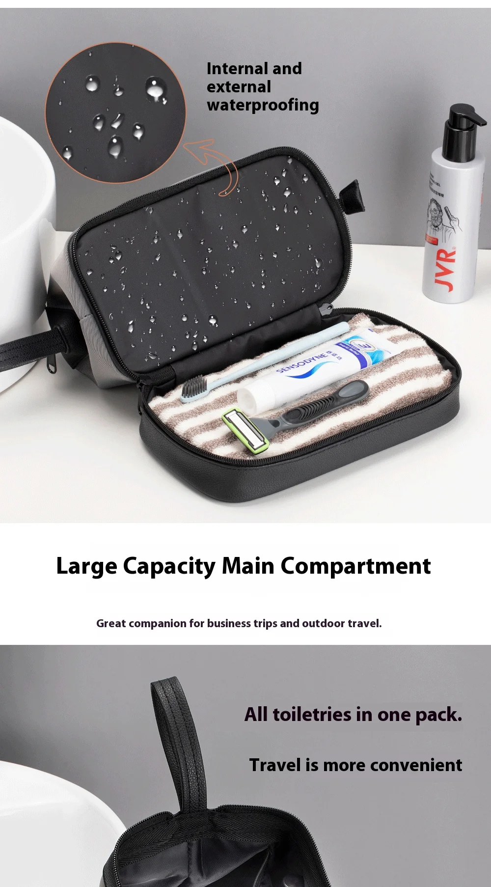 Large Capacity Women's Men Travel Toiletry Bag Makeup Cosmetics Storage Organizer Holer 2-layer Toiletry Washing Bag Waterproof