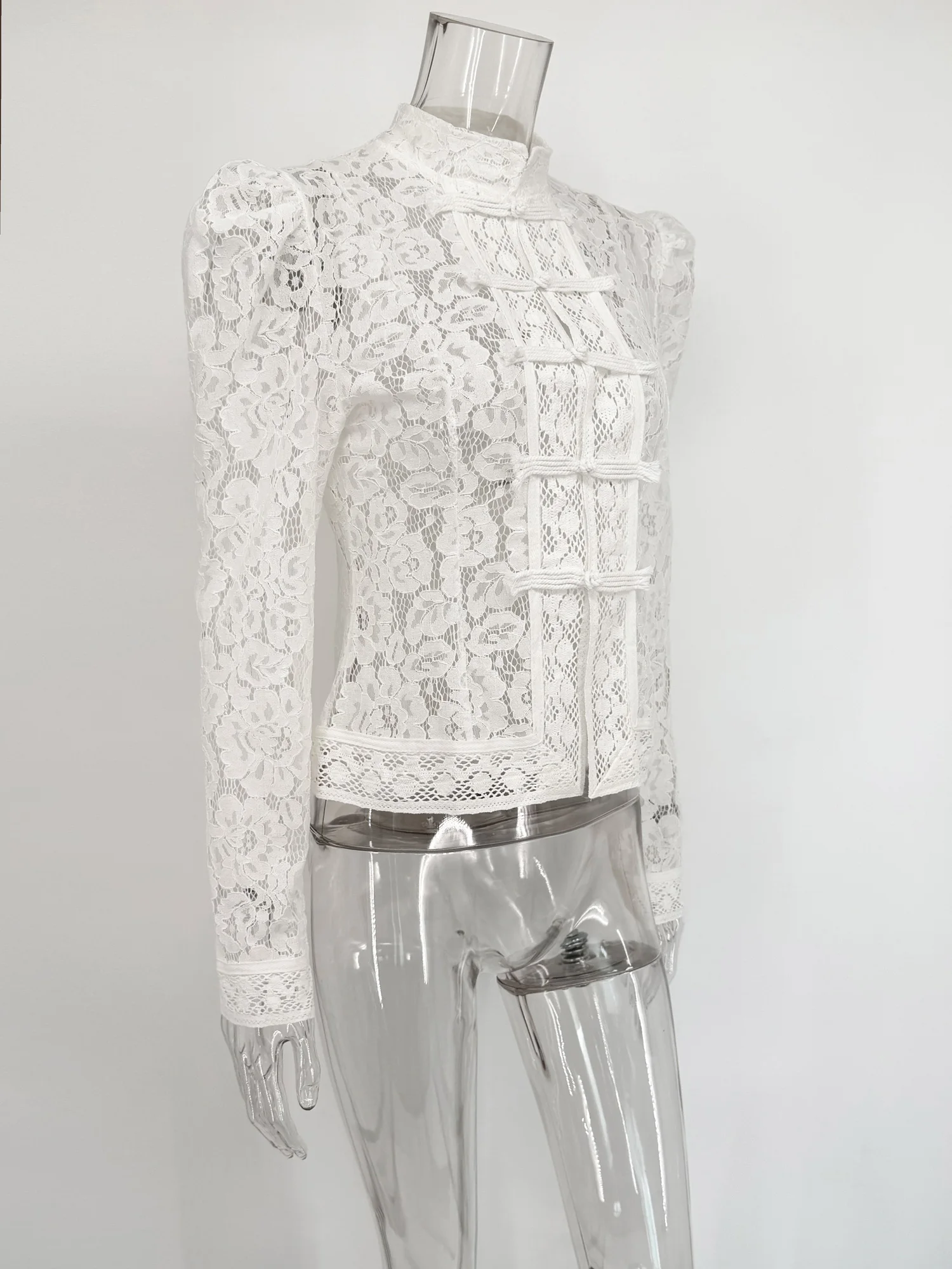Tuularose Luxury Lace Blouse Fashion Lace Print Single Breasted Slim Shirt Vintage Elegant Party Looks Summer Women Blouse Tops