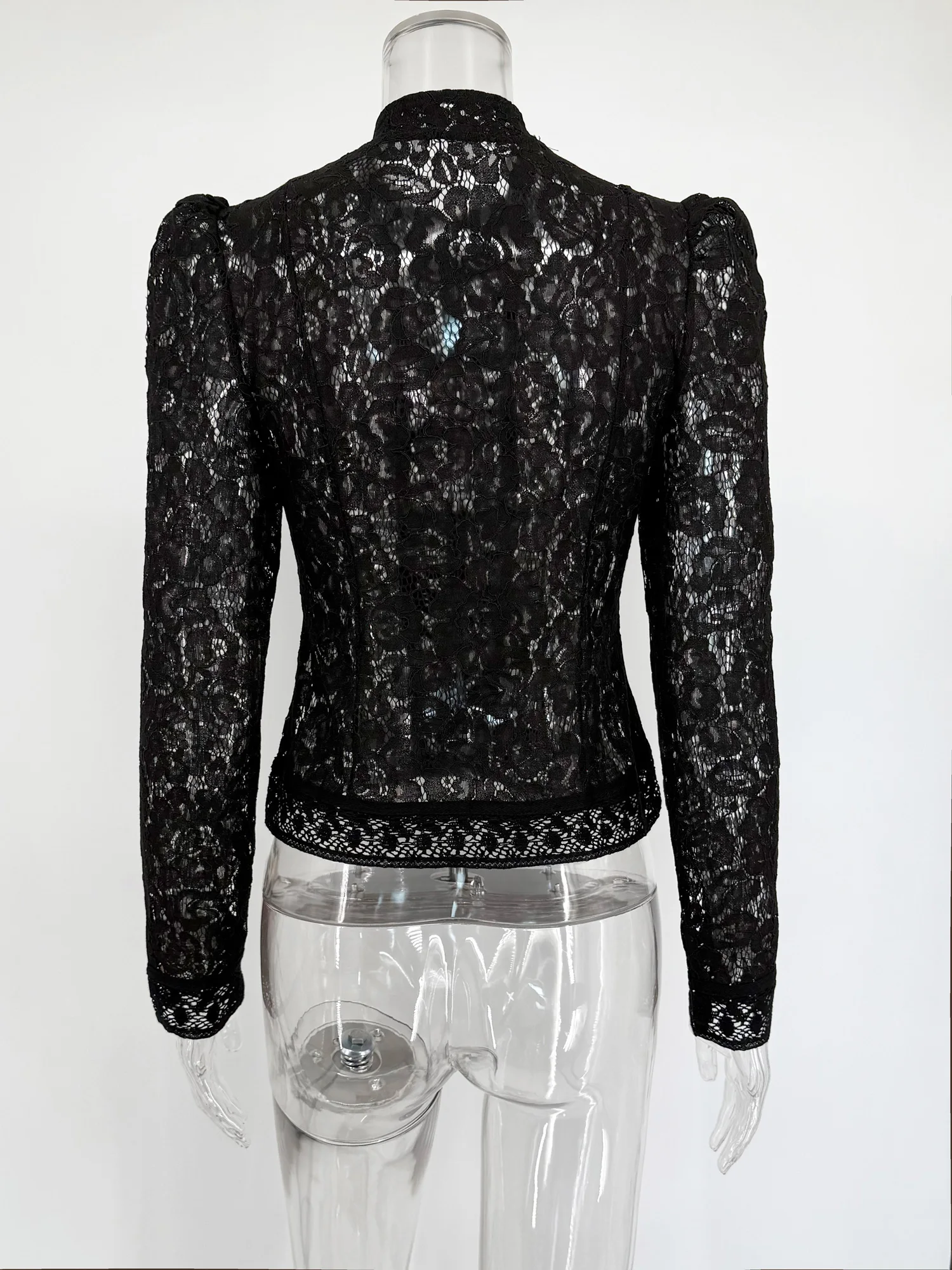 Tuularose Luxury Lace Blouse Fashion Lace Print Single Breasted Slim Shirt Vintage Elegant Party Looks Summer Women Blouse Tops