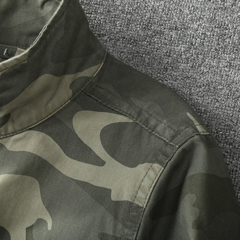 2025 Autumn and Winter American Retro Woven Cargo Jacket Men's Trendy 100% Cotton Washed Stand Collar Slim Tough Guy Casual Coat