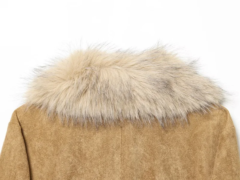 MUJER Faux Fur Suede Blazers for Women Faux Leather Women's Tailoring Blazers Winter Luxury Woman Blazer Fitted Coats and Jacket