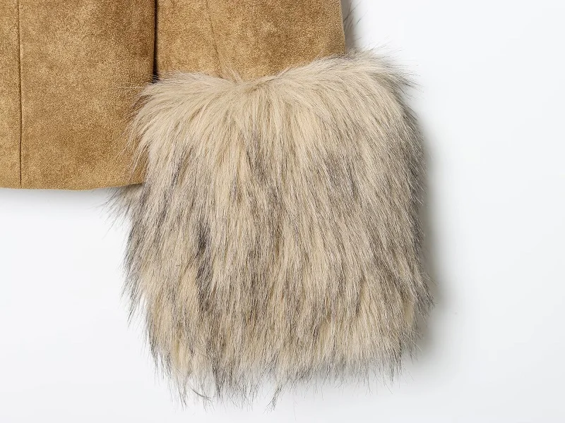MUJER Faux Fur Suede Blazers for Women Faux Leather Women's Tailoring Blazers Winter Luxury Woman Blazer Fitted Coats and Jacket