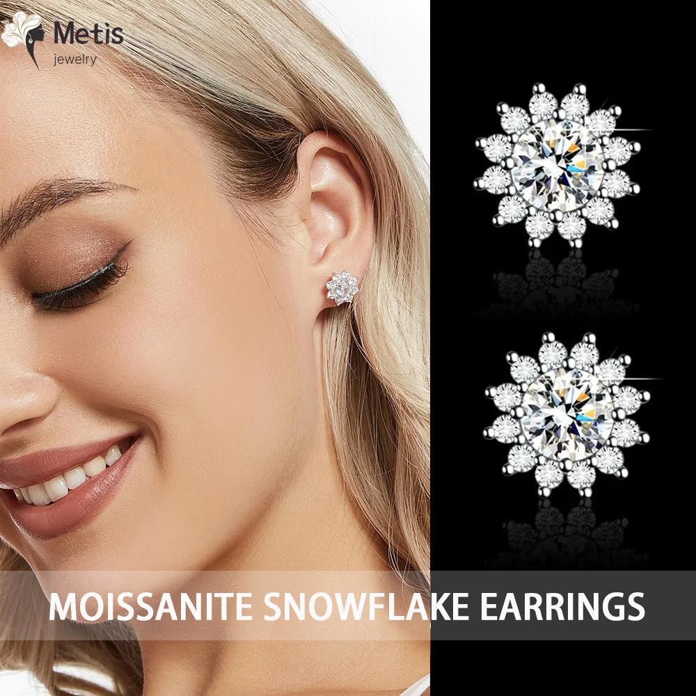 0.5CT D VVS1 Moissnaite Diamond Earring for Women 925 Sterling Silver Plated 18k White Gold Stud Ear Wedding Fine Jewelry