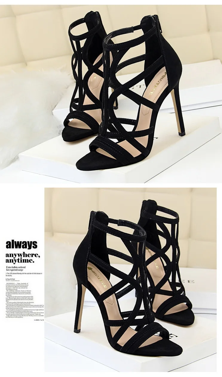 BIGTREE Shoes Roman Style High Heels Woman Pumps Stiletto Heels 11 Cm Women Heels Sexy Party Shoes Hollow Out Women Sandals 2026