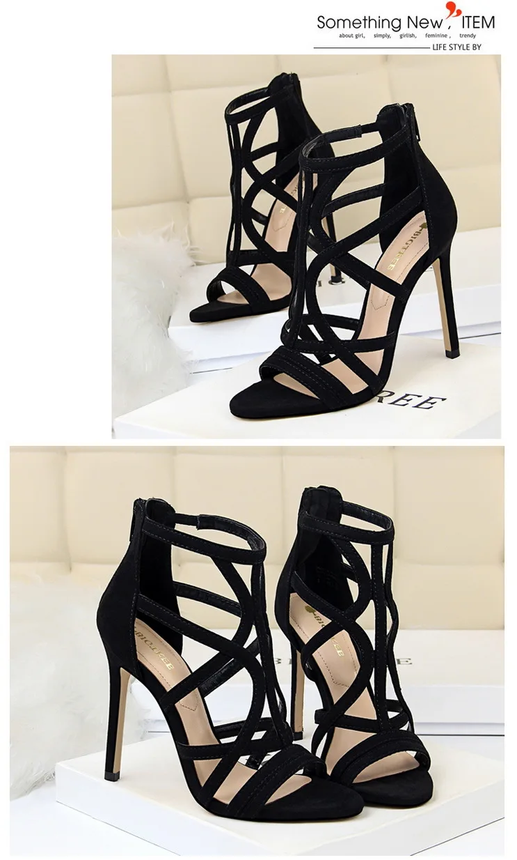 BIGTREE Shoes Roman Style High Heels Woman Pumps Stiletto Heels 11 Cm Women Heels Sexy Party Shoes Hollow Out Women Sandals 2026