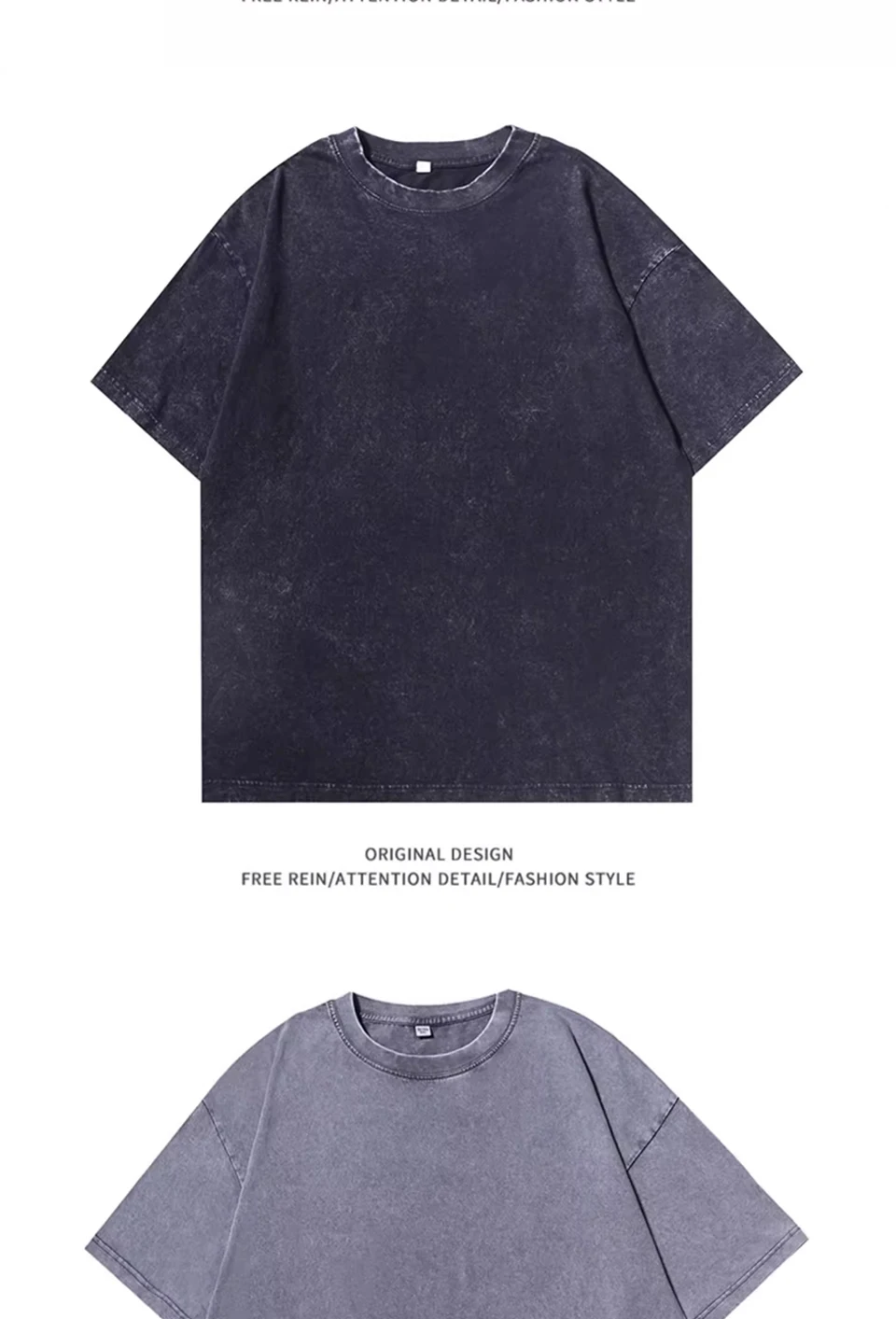 240g-300g Heavy Men Washed Vintage Oversized T-Shirt Street Hip Hop Punk Tee Harajuku Casual Cotton Short Sleeve Acid Wash Top