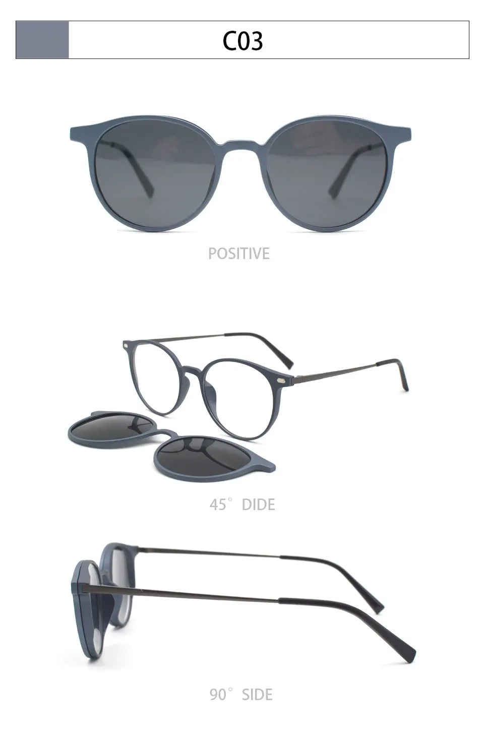 KANDREA Metal Vintage Magnetic Sunglasses Women Clip 2 IN 1 Optical Myopia Eyeglasses Men Polarized Prescription Glasses S2124