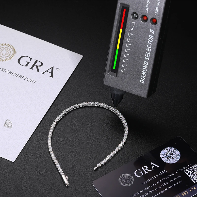TUHE Unisex 2mm-2.5mm-3mm VVS1 Moissanite Tennis Necklace S925 Silver Diamond Necklaces For Men Women Pass Diamonds Test