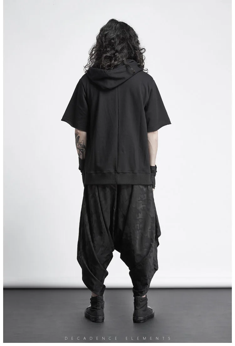 ARENS Men's Vintage Neutral Loose Culottes Y2K Gothic Wide Leg Pants Oversize Harajuku Japanese Style Creative Trousers