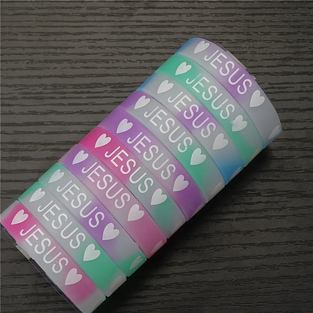 Wholesale 100pcs/lot Silicone Night Glow Luminous Bracelets Wristband For Women Men Mix Style Fashion Jewelry Club Party Gifts