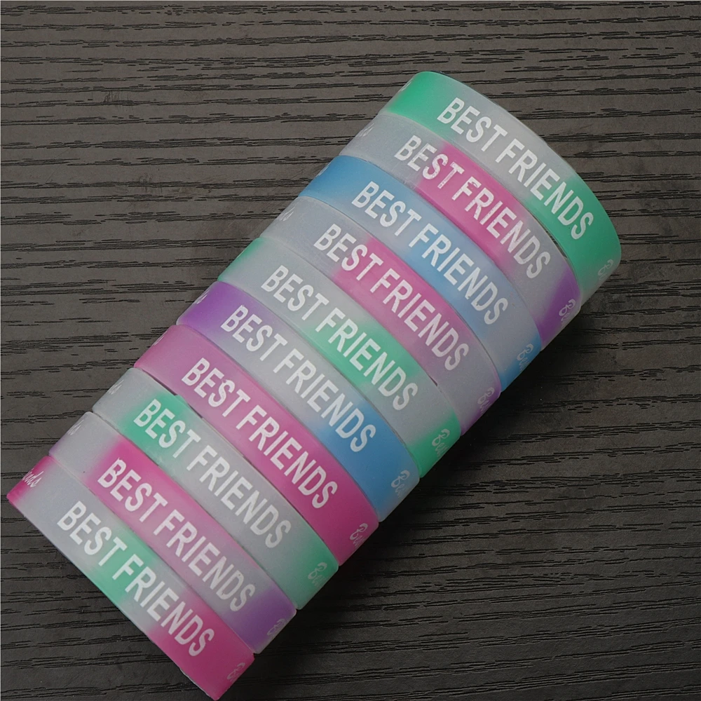 Wholesale 100pcs/lot Silicone Night Glow Luminous Bracelets Wristband For Women Men Mix Style Fashion Jewelry Club Party Gifts