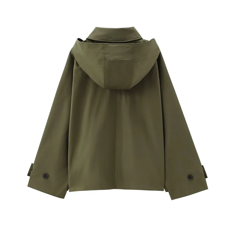 HXAO Green Warm Winter Hooded Jackets Women's 2024 Autumn Outdoor Oversized Bomber Jacket Coats Demi-Season Windbreak Outerwears