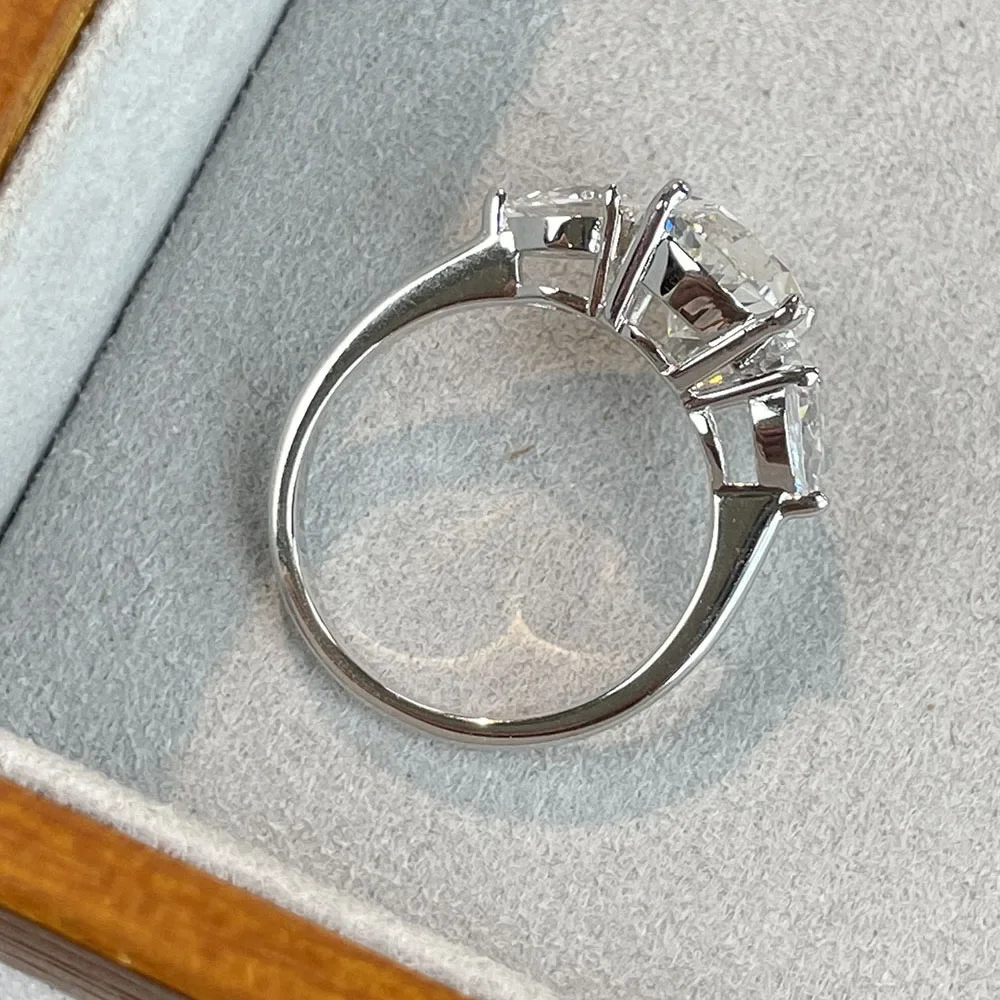 Waterdrop Shape Full Moissanite Engagement Rings for Women 925 Sterling Silver Wedding Band Jewelry Pear Cut Diamond with GRA