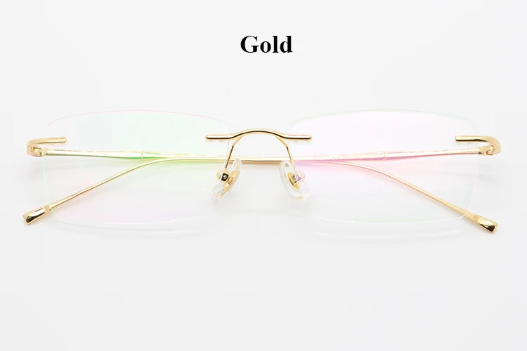BCLEAR Fashion Pure Titanium Glasses Frame Men New Women Rimless Prescription Square Eyeglasses Myopia Optical Korean Eyewear