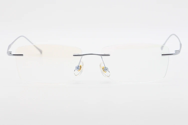 BCLEAR Fashion Pure Titanium Glasses Frame Men New Women Rimless Prescription Square Eyeglasses Myopia Optical Korean Eyewear