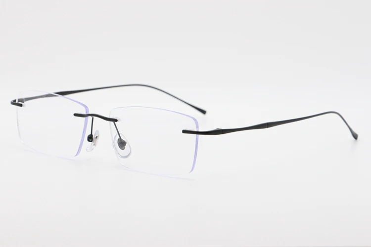 BCLEAR Fashion Pure Titanium Glasses Frame Men New Women Rimless Prescription Square Eyeglasses Myopia Optical Korean Eyewear