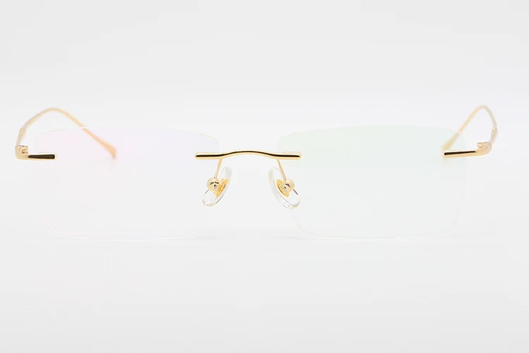 BCLEAR Fashion Pure Titanium Glasses Frame Men New Women Rimless Prescription Square Eyeglasses Myopia Optical Korean Eyewear