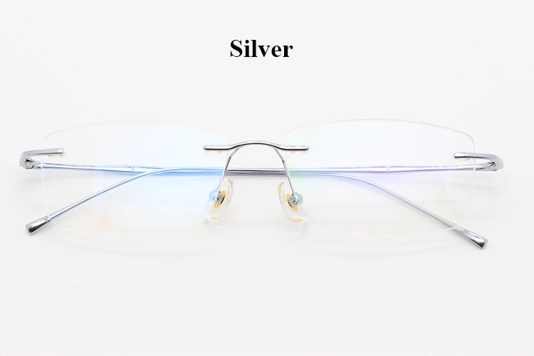 BCLEAR Fashion Pure Titanium Glasses Frame Men New Women Rimless Prescription Square Eyeglasses Myopia Optical Korean Eyewear