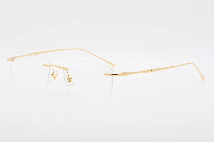 BCLEAR Fashion Pure Titanium Glasses Frame Men New Women Rimless Prescription Square Eyeglasses Myopia Optical Korean Eyewear