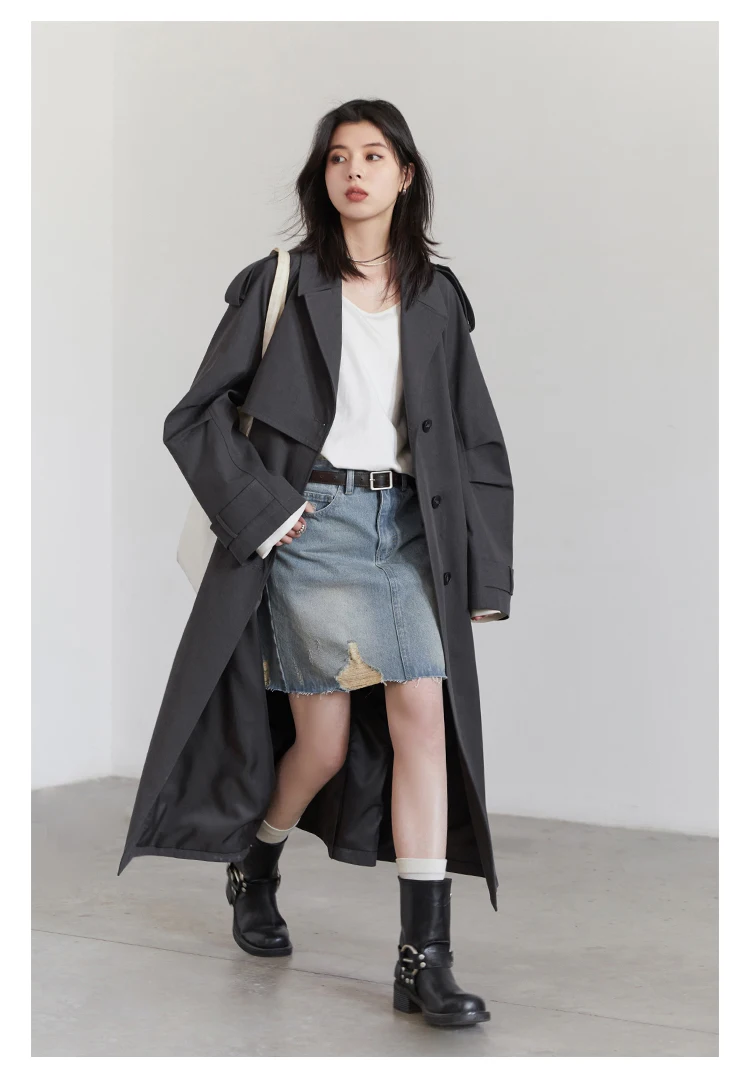 CHIC VEN Fashion Women Trench Coat Single Breasted Loose Casual New Belt Long Female Windbreaker Ladies Coat Spring Autumn 2026