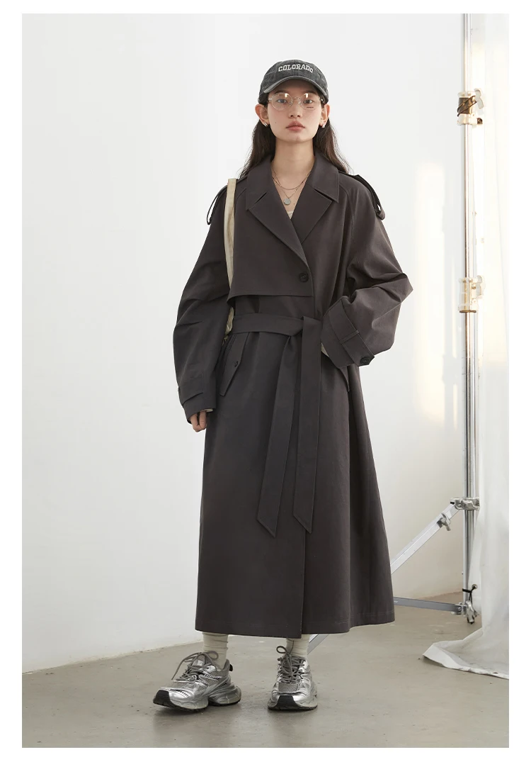 CHIC VEN Fashion Women Trench Coat Single Breasted Loose Casual New Belt Long Female Windbreaker Ladies Coat Spring Autumn 2026