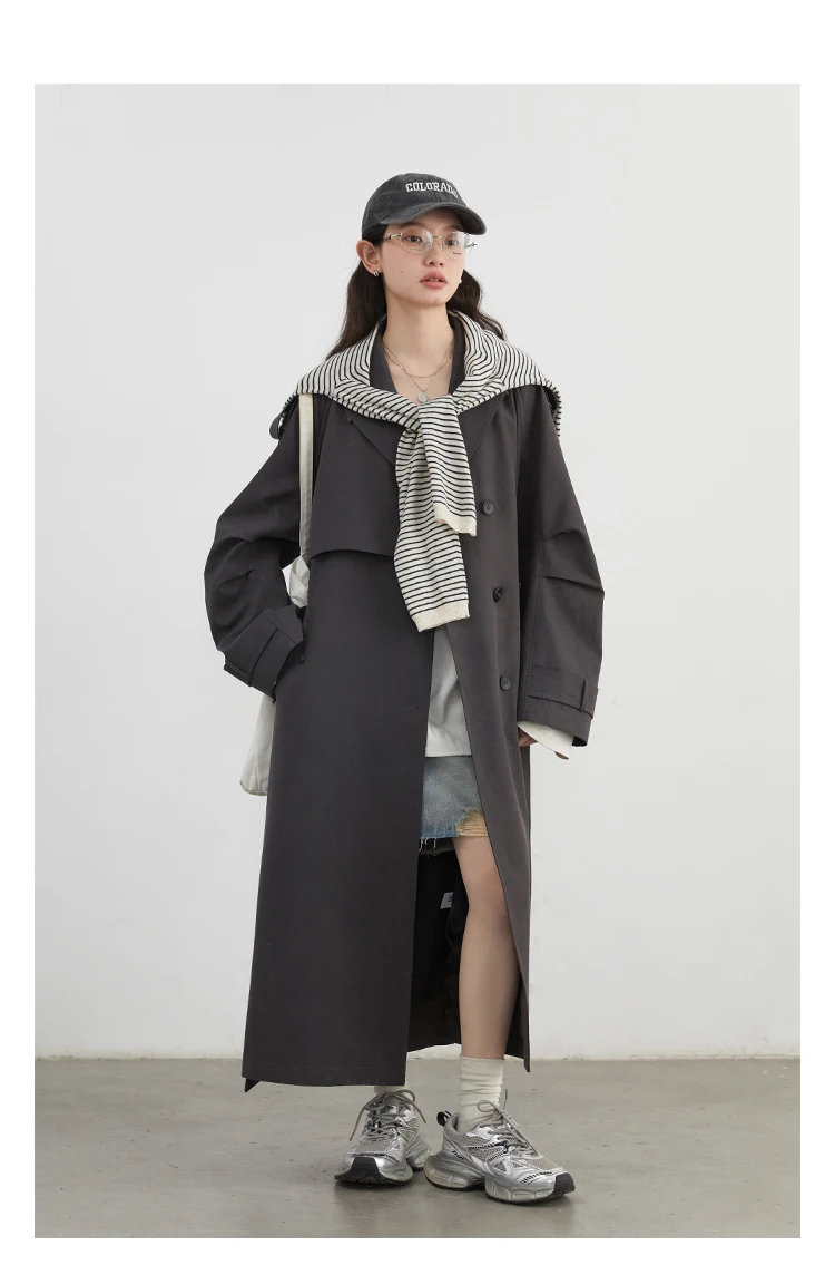 CHIC VEN Fashion Women Trench Coat Single Breasted Loose Casual New Belt Long Female Windbreaker Ladies Coat Spring Autumn 2026