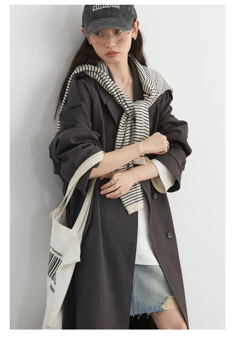 CHIC VEN Fashion Women Trench Coat Single Breasted Loose Casual New Belt Long Female Windbreaker Ladies Coat Spring Autumn 2026